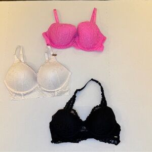 PINK Victoria's Secret Lace Bras - Pink, White, Black